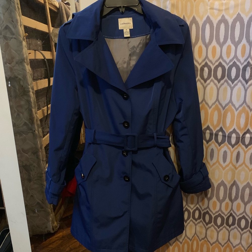 Blue trench coat